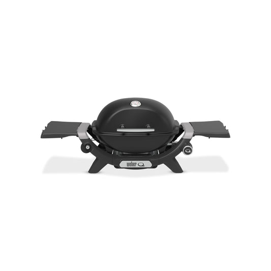 Weber Q 1200N Gasgrill Mitternachtsschwarz – mit Seitentischen
