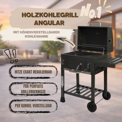 ACTIVA Holzkohlegrill Angular Guss – Gusseisenrost & Abdeckhaube