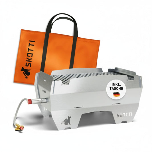 SKOTTI Grill 2.0 – Kompakter Camping-Gasgrill, faltbar