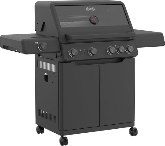 RÖSLE ALLFLAME Hero 4 Gasgrill – 4 Brenner, 70x45 cm, schwarz