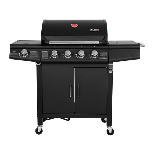 TAINO RED 4+1 Gasgrill – 4 Brenner, Seitenkocher, schwarz