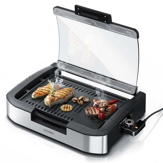 Arendo Elektro-Tischgrill 1800W Edelstahl – GS-zertifiziert