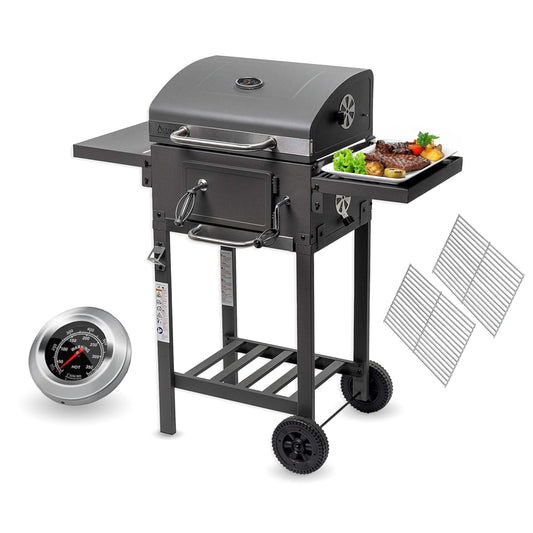 ACTIVA Holzkohlegrill Angular Smart – Edelstahl mit Thermometer